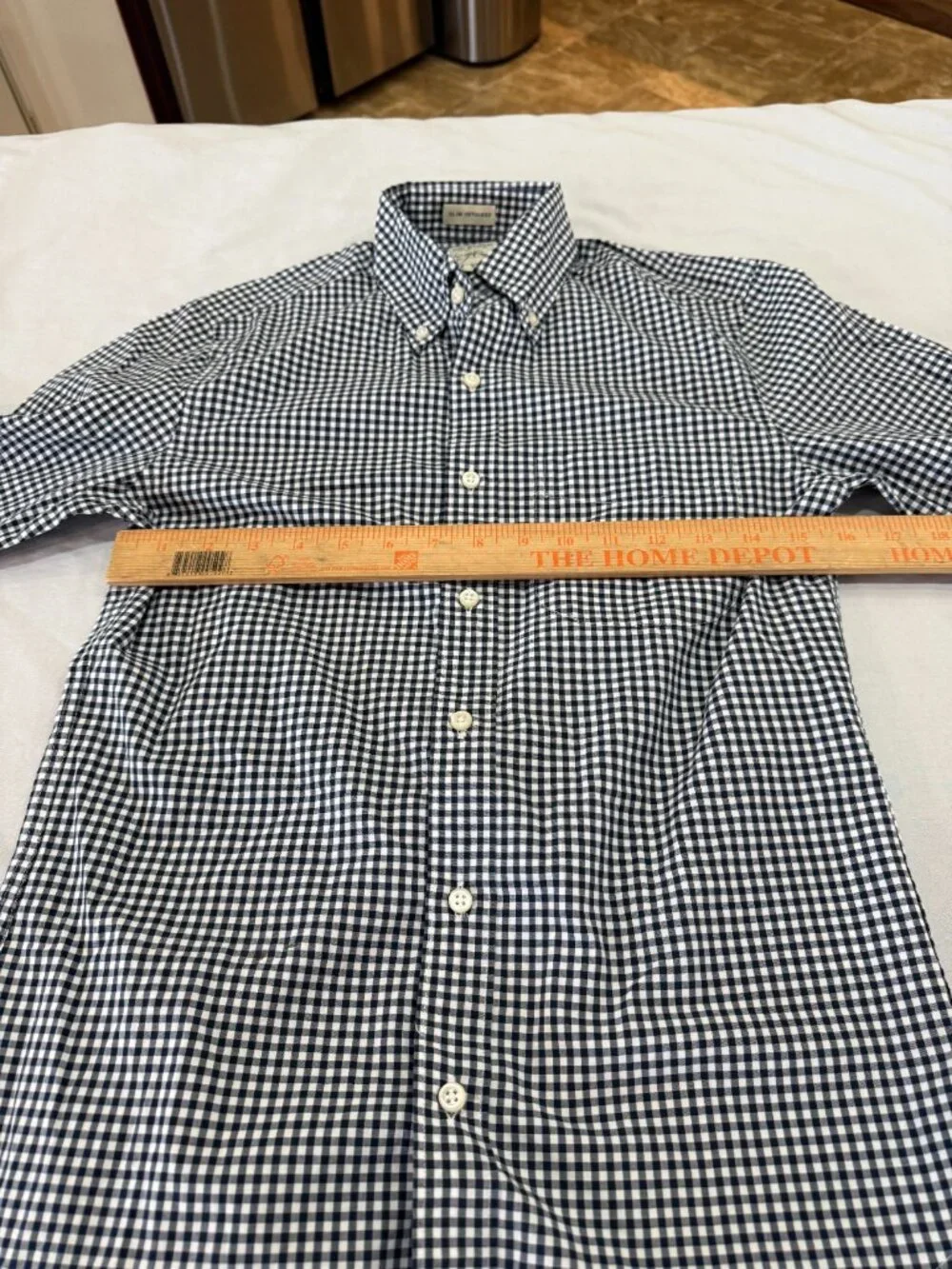 J.Crew Men’s Slim Untucked Gingham Button Down Shirt Black White XS BG418 NWOT